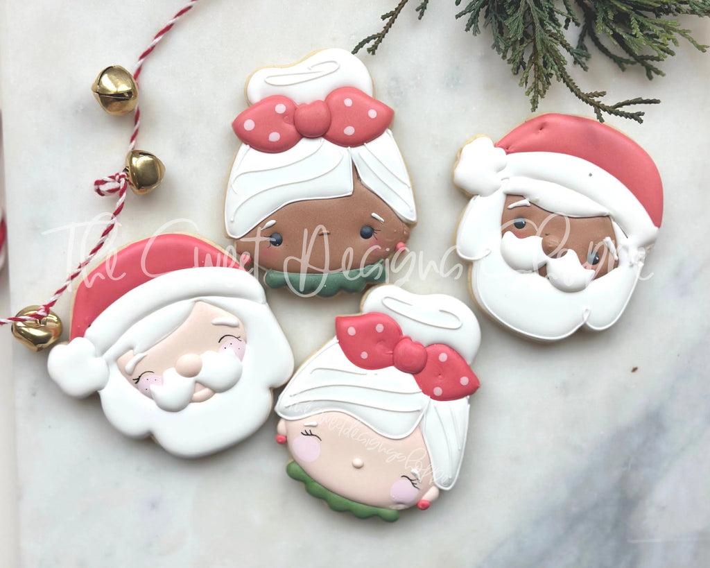 Cookie Cutters - Claus Family Face Set - 2 Piece Set - Cookie Cutters - The Sweet Designs Shoppe - TSDS - - ALL,Christmas,Christmas / Winter,Christmas Cookies,claus,clause,Cookie Cutter,Mrs Claus,MRS Clause,MrsClaus,MrsClausFace,Promocode,regular sets,Santa,Santa Claus,Santa Face,set,sets