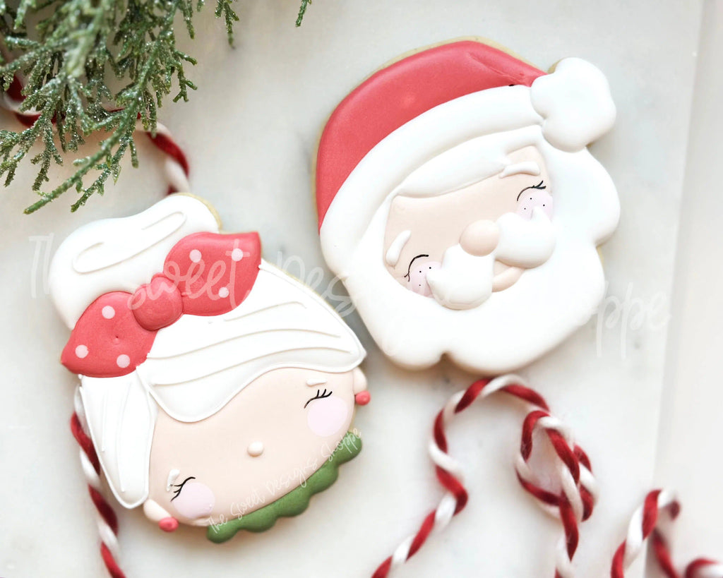 Cookie Cutters - Claus Family Face Set - 2 Piece Set - Cookie Cutters - The Sweet Designs Shoppe - - ALL, Christmas, Christmas / Winter, Christmas Cookies, claus, clause, Cookie Cutter, Mrs Claus, MRS Clause, MrsClaus, MrsClausFace, Promocode, regular sets, Santa, Santa Claus, Santa Face, set, sets