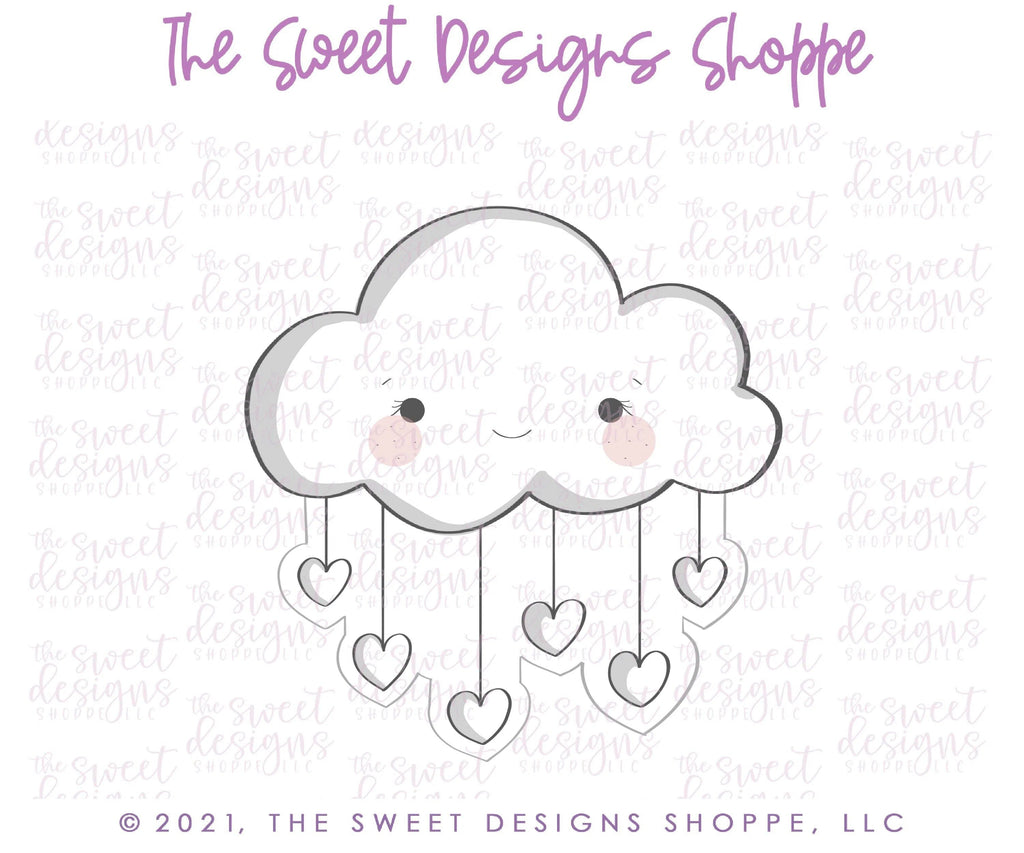 Cookie Cutters - Cloud with Hearts - Cookie Cutter - The Sweet Designs Shoppe - - ALL, Cookie Cutter, Easter / Spring, fantasy, Nature, Promocode, Rain, Spring, Trees Leaves and Flowers, Weather