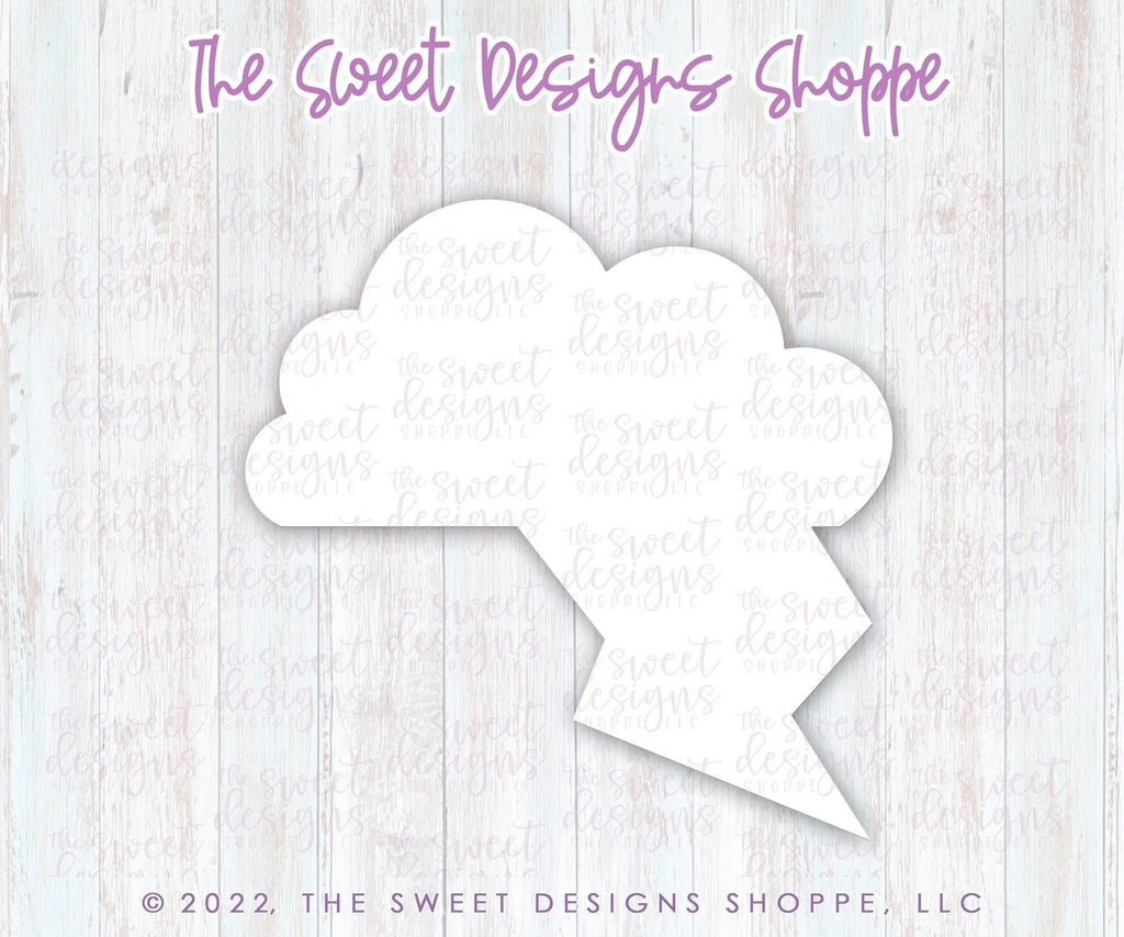 Cookie Cutters - Cloud with Thunder - Cookie Cutter - The Sweet Designs Shoppe - TSDS - - ALL,Cookie Cutter,Easter / Spring,fantasy,Nature,Promocode,Rain,Spring,STL,Trees Leaves and Flowers,Weather
