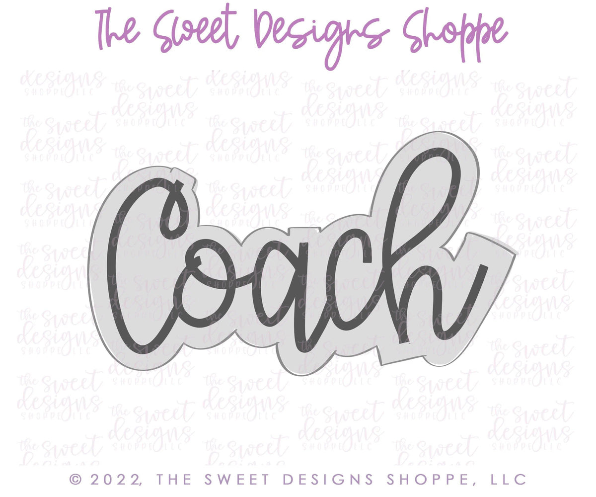 Cookie Cutters - Coach Plaque - Cookie Cutter - The Sweet Designs Shoppe - TSDS - - ALL,Cookie Cutter,Plaque,Plaques,PLAQUES HANDLETTERING,Promocode,sport,sports