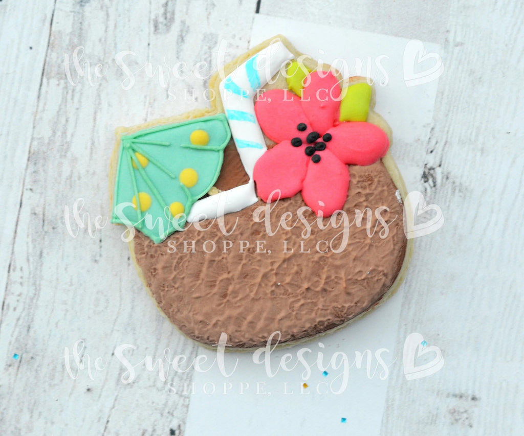 Cookie Cutters - Coco One v2 - Cookie Cutter - The Sweet Designs Shoppe - TSDS - - ALL,beach,beverage,Coconut,Cookie Cutter,drink,fruits,Fruits and Vegetables,pool,pool party,Promocode,STL,Summer