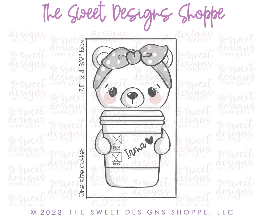Cookie Cutters - Coffee Bear Daughter Set - Set of 2 - Cookie Cutters - Sweet Designs Shoppe - - ALL, Animal, Animals, Animals and Insects, back to school, Cookie Cutter, mother, Mothers Day, Promocode, regular sets, School, School / Graduation, school supplies, Set, sets, Teacher, Teacher Appreciation