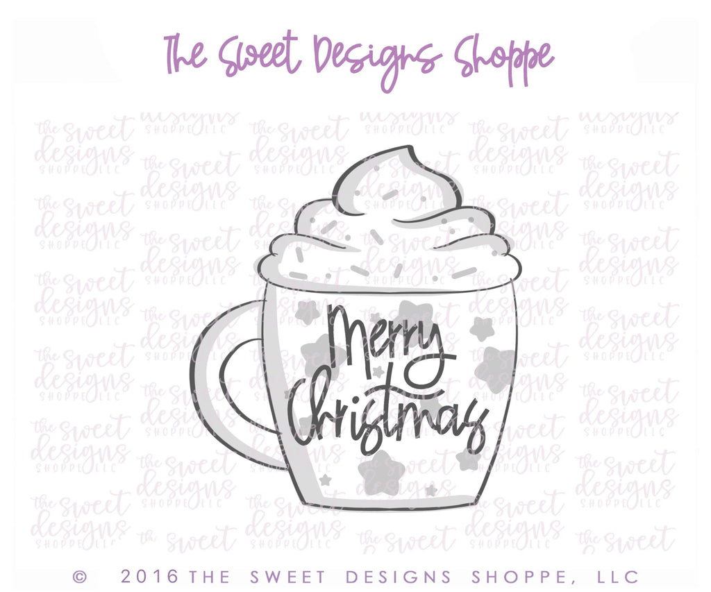 Cookie Cutters - Coffee Cup With Whip V2 - Cookie Cutter - Sweet Designs Shoppe - - ALL, Christmas, Christmas / Winter, ChristmasTop15, Coffee, Cookie Cutter, Fall, Fall / Halloween, Fall / Thanksgiving, Food, Food & Beverages, Food and Beverage, mug, mugs, Promocode, thanksgiving
