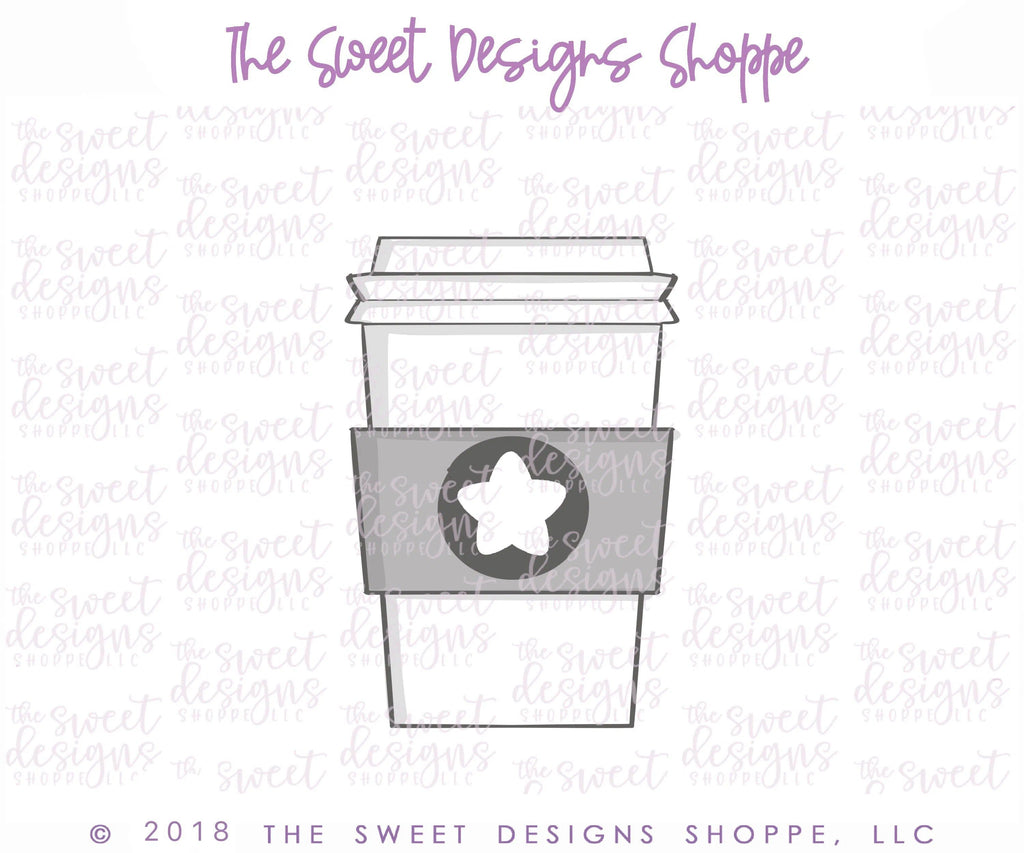 Cookie Cutters - Coffee Paper Cup V2 - Cookie Cutter - The Sweet Designs Shoppe - TSDS - - ALL,Christmas,Christmas / Winter,Coffee,Cookie Cutter,Fall,Fall / Halloween,Fall / Thanksgiving,Food,Food & Beverages,Food and Beverage,Grad,graduations,Latte,mug,mugs,Nurse,Nurse Appreciation,Promocode,School,School / Graduation,STL,Teacher,Teacher Appreciation,thanksgiving,Valentines