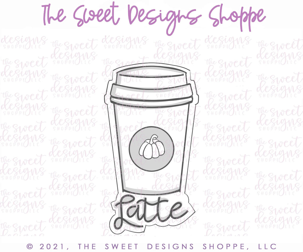 Cookie Cutters - Coffee Sticker Cookie - Cookie Cutter - Sweet Designs Shoppe - - ALL, beverage, beverages, Cookie Cutter, Fall, Fall / Thanksgiving, Food and Beverage, Food beverages, Plaque, Plaques, PLAQUES HANDLETTERING, Promocode, Sweet, Sweets