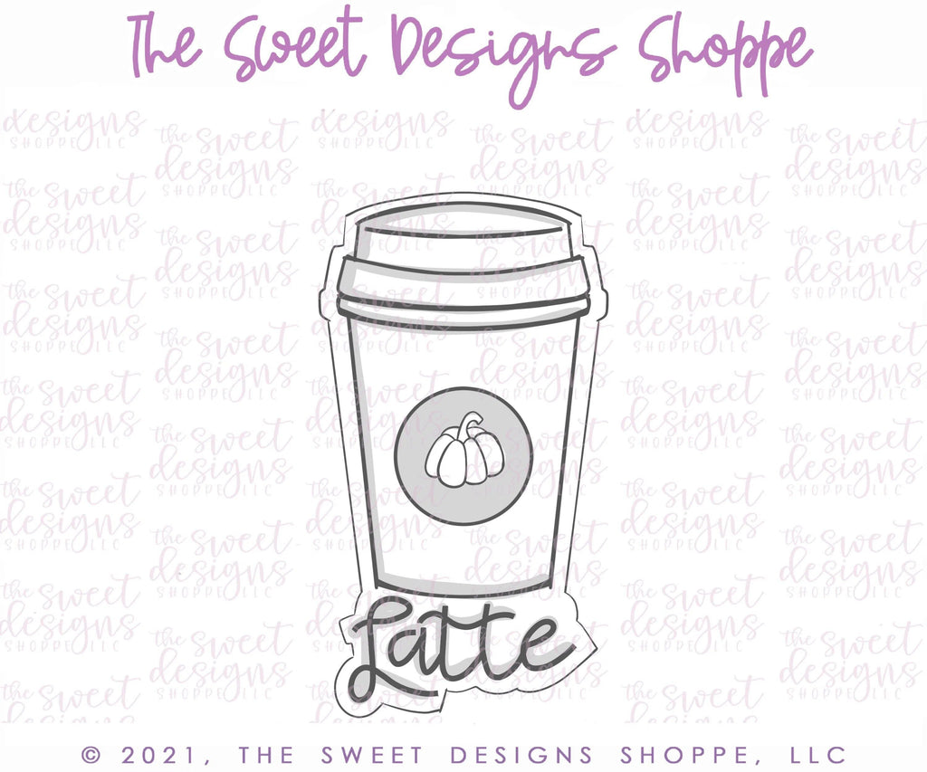 Cookie Cutters - Coffee Sticker Cookie - Cookie Cutter - The Sweet Designs Shoppe - - ALL, beverage, beverages, Cookie Cutter, Fall, Fall / Thanksgiving, Food and Beverage, Food beverages, Plaque, Plaques, PLAQUES HANDLETTERING, Promocode, Sweet, Sweets