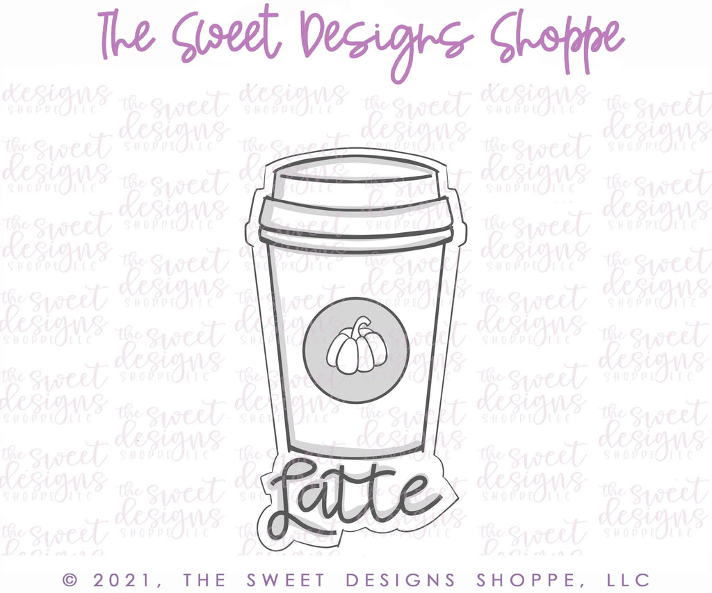 Cookie Cutters - Coffee Sticker Cookie - Cookie Cutter - The Sweet Designs Shoppe - TSDS - - ALL,beverage,beverages,Cookie Cutter,Fall,Fall / Thanksgiving,Food and Beverage,Food beverages,Plaque,Plaques,PLAQUES HANDLETTERING,Promocode,Sweet,Sweets