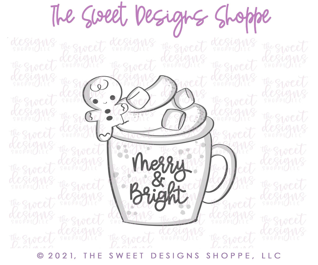 Cookie Cutters - Coffee with Ginger Cookie - Cookie Cutter - Sweet Designs Shoppe - - ALL, Christmas, Christmas / Winter, Christmas Cookies, coffee, Cookie Cutter, Food, Food and Beverage, Food beverages, home, mug, mugs, Promocode