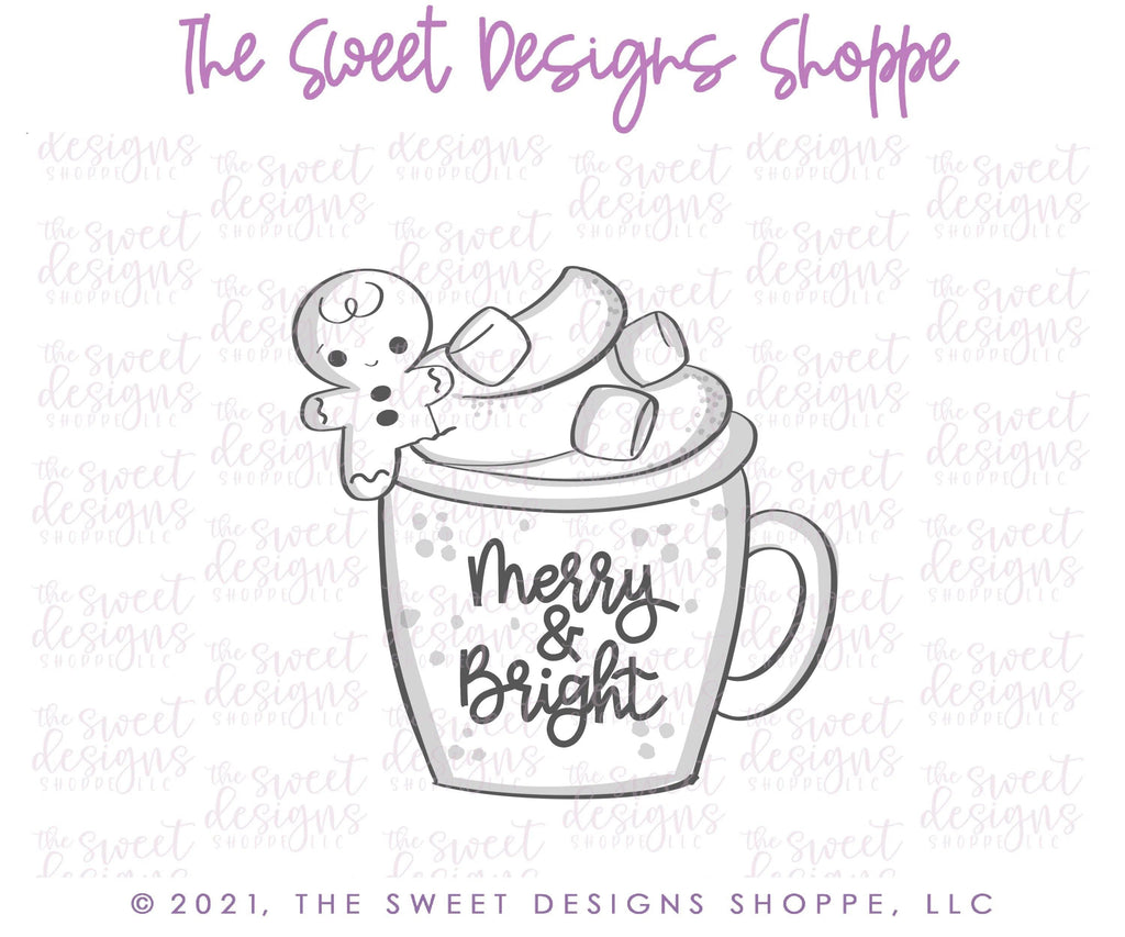 Cookie Cutters - Coffee with Ginger Cookie - Cookie Cutter - The Sweet Designs Shoppe - - ALL, Christmas, Christmas / Winter, Christmas Cookies, coffee, Cookie Cutter, Food, Food and Beverage, Food beverages, home, mug, mugs, Promocode