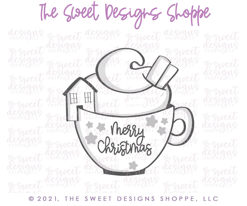 Cookie Cutters - Coffee with House Cookie - Cookie Cutter - The Sweet Designs Shoppe - - ALL, Christmas, Christmas / Winter, Christmas Cookies, Cookie Cutter, Food, Food and Beverage, Food beverages, home, mug, mugs, Promocode