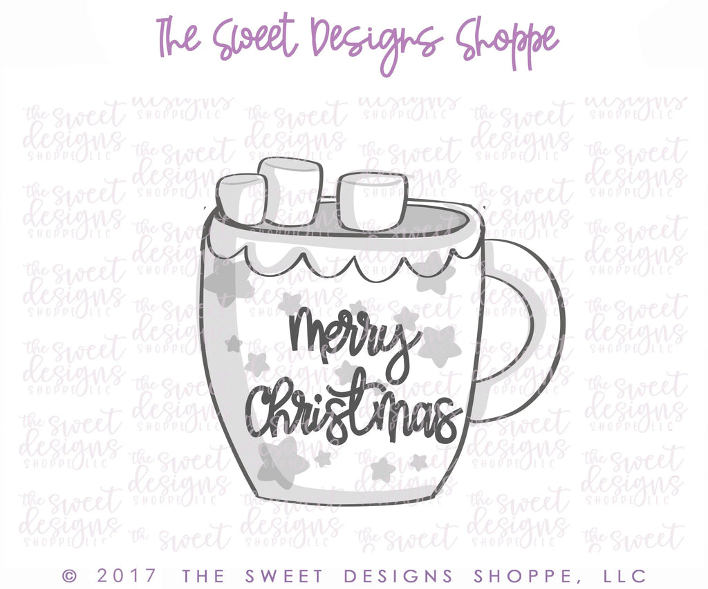 Cookie Cutters - Coffee with Marshmallow v2- Cookie Cutter - Sweet Designs Shoppe - - ALL, Candy, Christmas, Christmas / Winter, Coffee, Cookie Cutter, Food, Food beverages, mug, mugs, Promocode, Winter