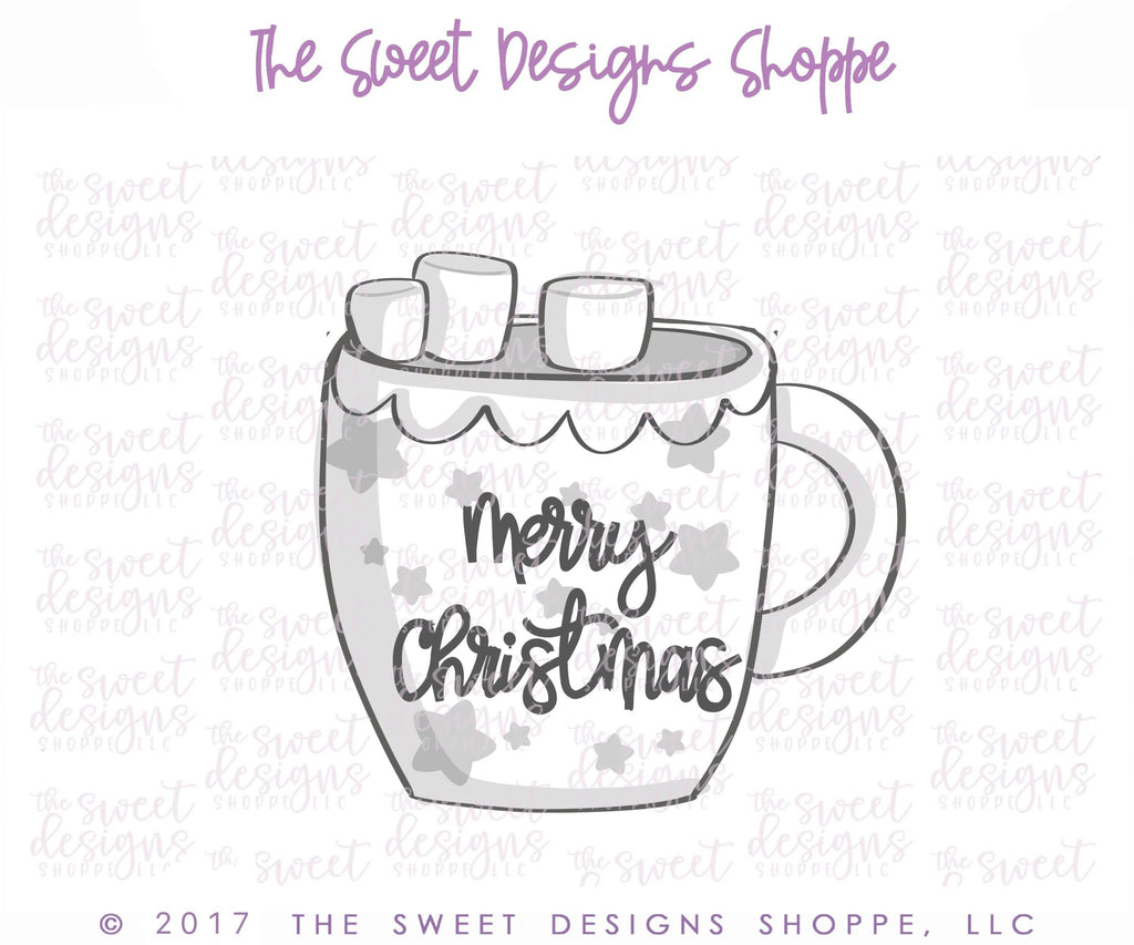 Cookie Cutters - Coffee with Marshmallow v2- Cookie Cutter - The Sweet Designs Shoppe - - ALL, Candy, Christmas, Christmas / Winter, Coffee, Cookie Cutter, Food, Food beverages, mug, mugs, Promocode, Winter