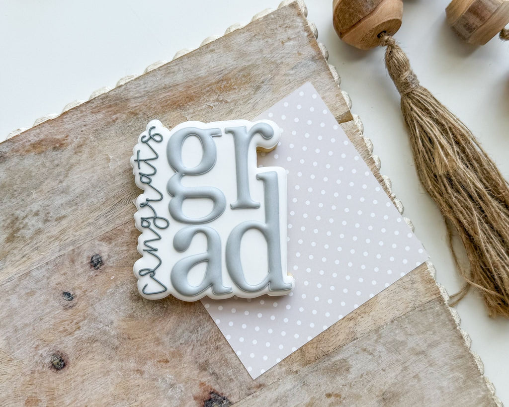 Cookie Cutters - congrats grad Plaque - Cookie Cutter - The Sweet Designs Shoppe - TSDS - - ALL,award,back to school,Cookie Cutter,diploma,Grad,Graduation,graduations,handlettering,mothers,Plaque,Plaques,PLAQUES HANDLETTERING,Promocode,School,School / Graduation,school supplies,STL