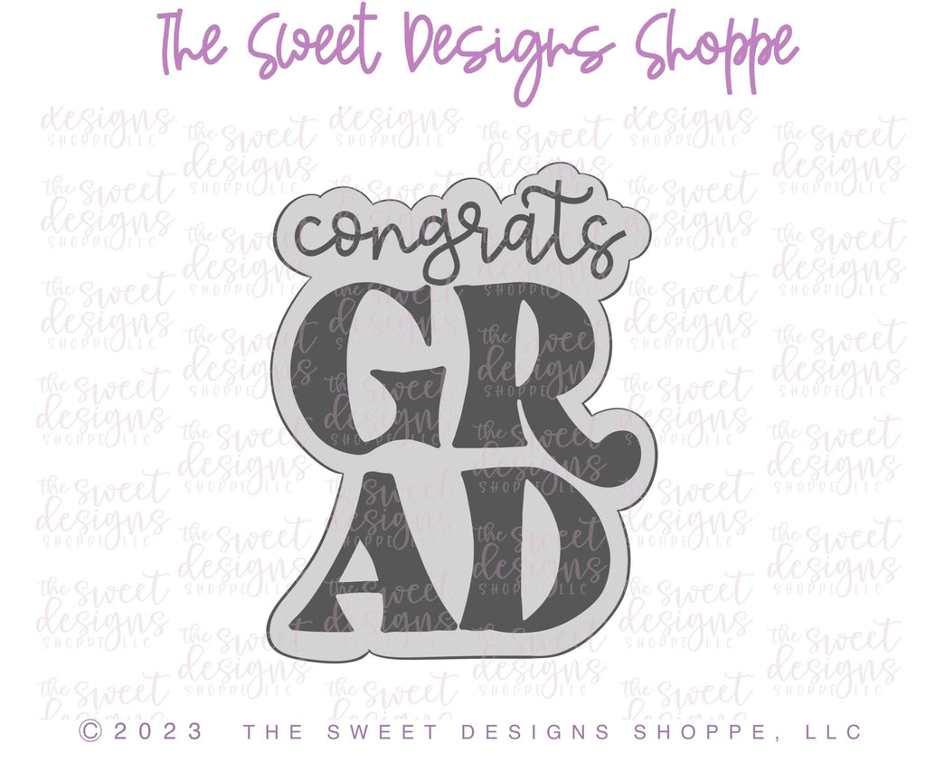 Cookie Cutters - Congrats Grad Plaque - Cookie Cutter - The Sweet Designs Shoppe - - ALL, back to school, Cookie Cutter, Grad, Graduation, graduations, Plaque, Plaques, PLAQUES HANDLETTERING, Promocode, schoo, School, School / Graduation, school supplies