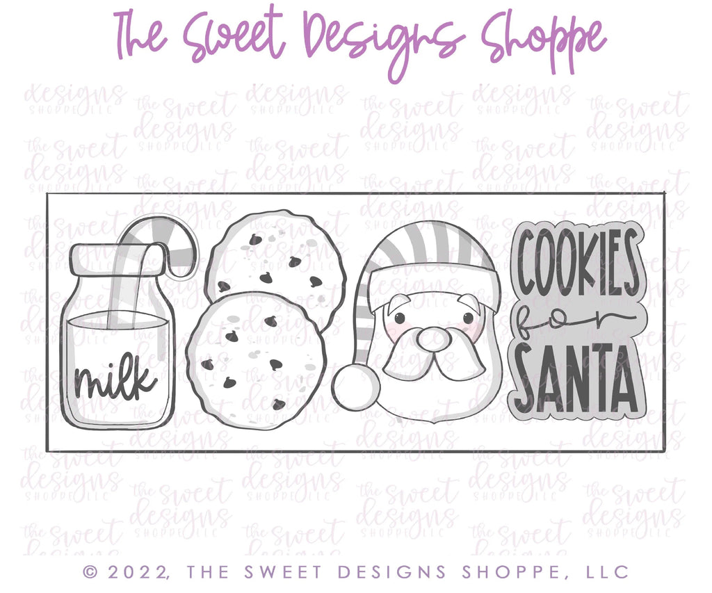 Cookie Cutters - Cookies and Milk for Santa Cookie Cutters Set - Set of 4 - Cookie Cutters - Sweet Designs Shoppe - - ALL, Christmas, Christmas / Winter, Cookie Cutter, Mini Sets, Promocode, regular sets, Santa, Santa Claus, set, Winter