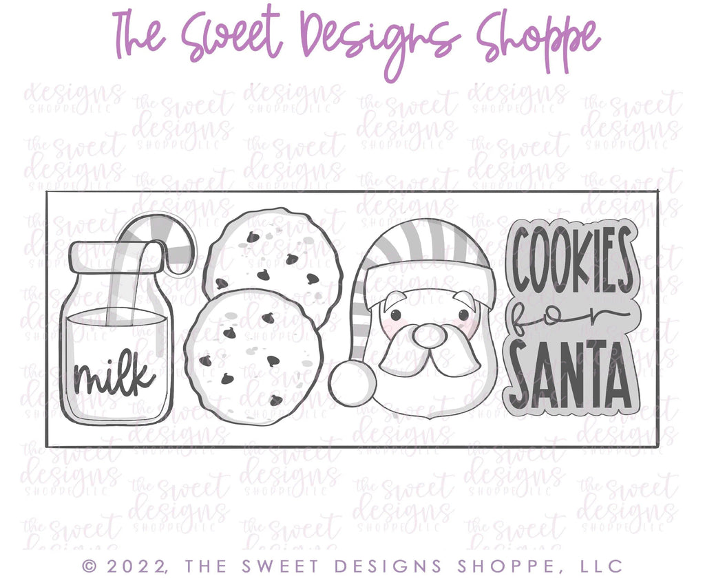 Cookie Cutters - Cookies and Milk for Santa Cookie Cutters Set - Set of 4 - Cookie Cutters - The Sweet Designs Shoppe - TSDS - - ALL,Christmas,Christmas / Winter,Cookie Cutter,Mini Sets,Promocode,regular sets,Santa,Santa Claus,set,STL,Winter