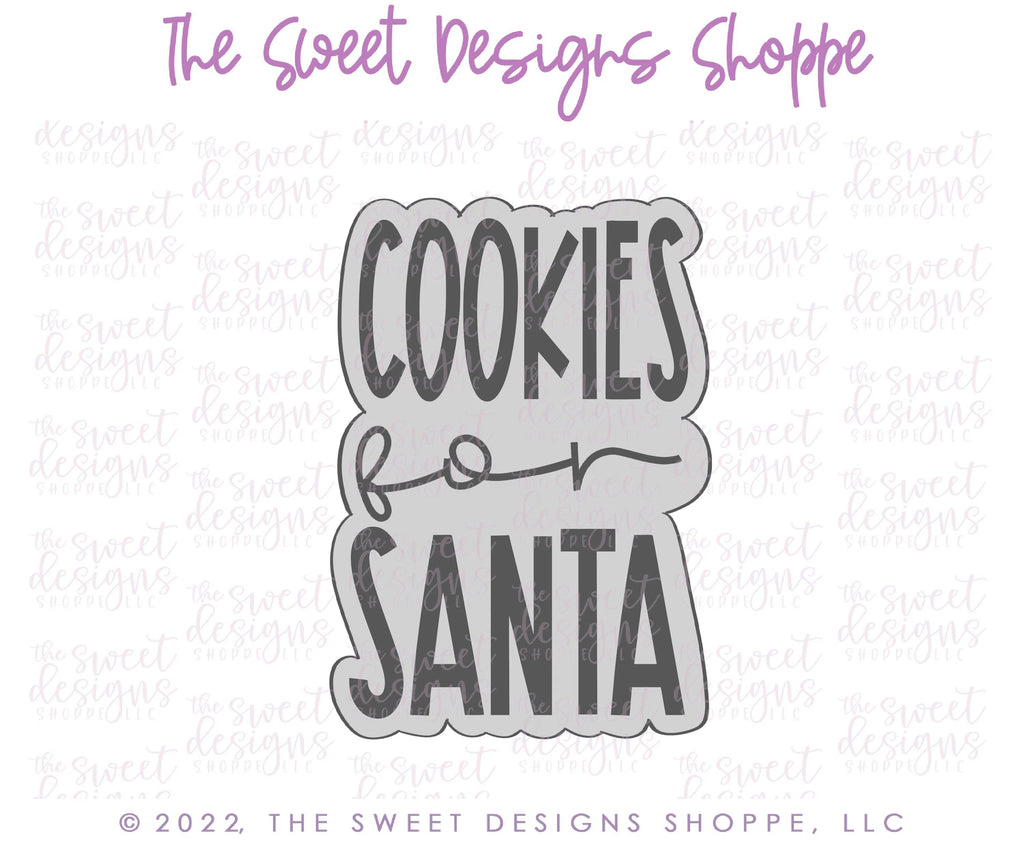Cookie Cutters - Cookies for Santa Plaque - Cookie Cutter - Sweet Designs Shoppe - - ALL, Christmas, Christmas / Winter, Christmas Cookies, Cookie Cutter, handlettering, Plaque, Plaques, PLAQUES HANDLETTERING, Promocode