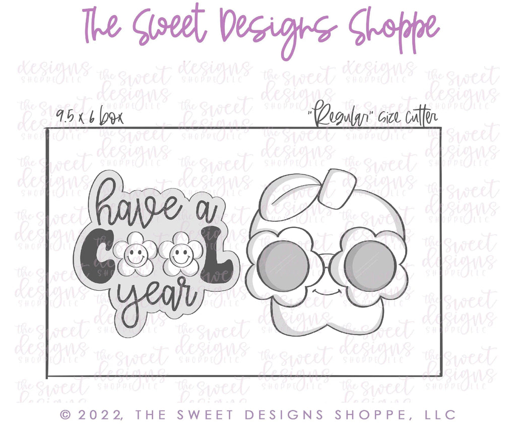 Cookie Cutters - COOL Year Plaque and Groovy Apple Set - 2 Piece Set - Cookie Cutters - The Sweet Designs Shoppe - TSDS - - ALL,back to school,Cookie Cutter,handlettering,Lettering,Mini Set,Mini Sets,Promocode,regular sets,School,School / Graduation,set,sets,Teacher,Teacher Appreciation,text