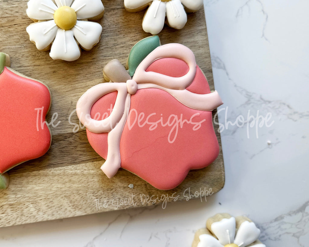 Cookie Cutters - Coquette Apple - Cookie Cutter - The Sweet Designs Shoppe - TSDS - - ALL,back to school,Cookie Cutter,Food,fruit,fruit with flower,fruits,Fruits and Vegetables,Plaque,Promocode,School,School / Graduation,STL,Teach,teacher,teacher appreciation