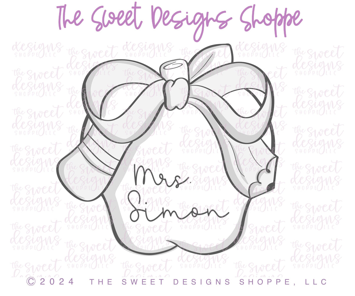 Cookie Cutters - Coquette Apple with Pencil Bow - Cookie Cutter - The Sweet Designs Shoppe - TSDS - - ALL,back to school,Cookie Cutter,Food,fruit,fruit with flower,fruits,Fruits and Vegetables,Plaque,Promocode,School,School / Graduation,STL,Teach,teacher,teacher appreciation