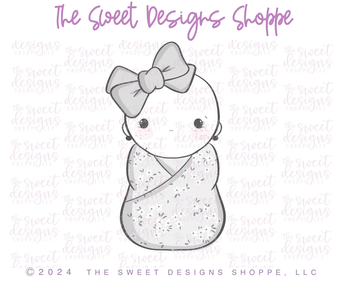 Cookie Cutters - Coquette Baby Girl - Cookie Cutter - The Sweet Designs Shoppe - TSDS - - ALL,Baby,Baby / Kids,Baby Bib,Baby Boy,baby girl,baby shower,baby shower favors,Cookie Cutter,Promocode,STL