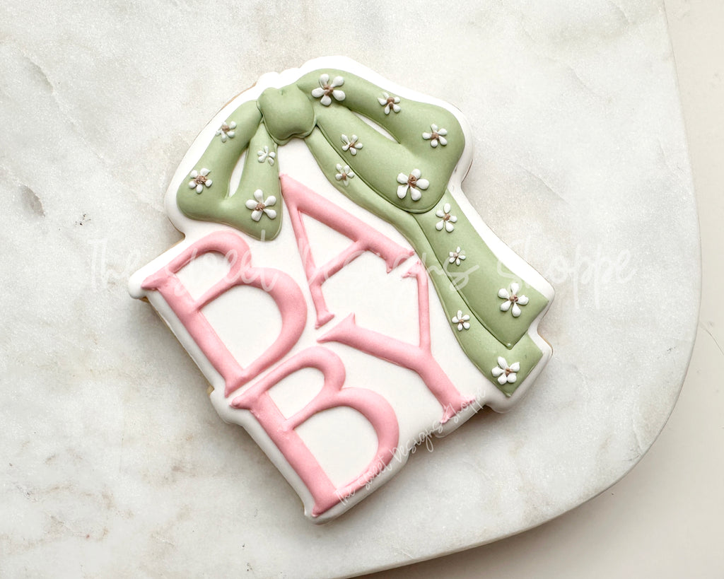 Cookie Cutters - Coquette Baby Plaque - Cookie Cutter - The Sweet Designs Shoppe - TSDS - - ALL,Baby,Baby / Kids,Baby Boy,baby girl,baby shower,baby toys,babyshower,Cookie Cutter,handlettering,Plaque,Plaques,PLAQUES HANDLETTERING,Promocode,STL