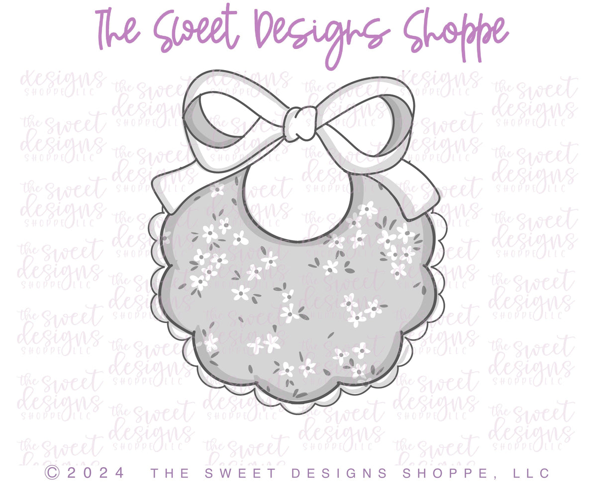 Cookie Cutters - Coquette Bib - Cookie Cutter - The Sweet Designs Shoppe - TSDS - - ALL,Baby,Baby / Kids,Baby Bib,Baby Bottle,Baby Boy,baby girl,baby shower,baby shower favors,bib,Cookie Cutter,Promocode,STL