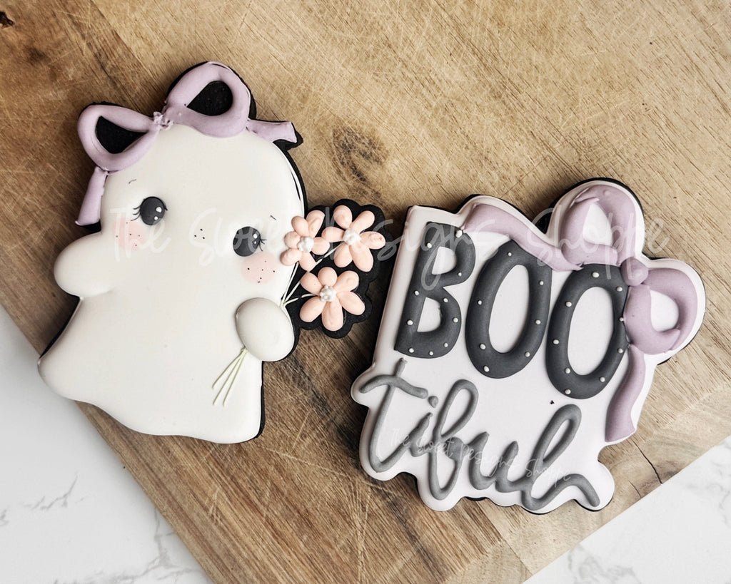Cookie Cutters - Coquette Boo-tiful Plaque & Ghost Cookie Cutter Set - Set of 2 - Cookie Cutters - The Sweet Designs Shoppe - TSDS - - ALL,Cookie Cutter,halloween,Halloween set,Halloween Sets,Mini Sets,Plaque,Plaques,PLAQUES HANDLETTERING,Promocode,regular sets,set,STL