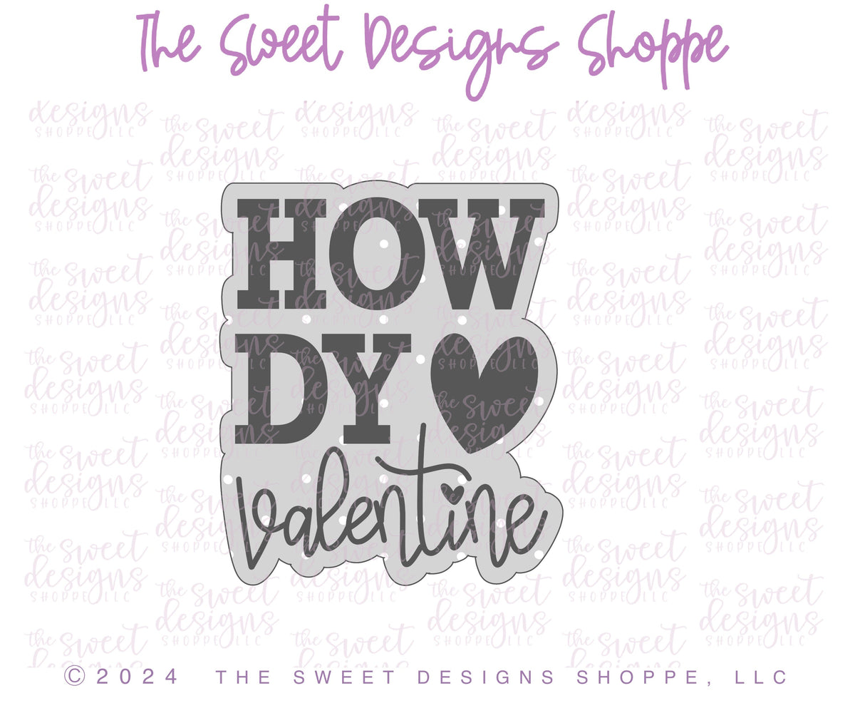 Cookie Cutters - Coquette Boots & HOWDY Valentine Plaque Set - Set of 2 - Cookie Cutters - The Sweet Designs Shoppe - TSDS - - ALL,Cookie Cutter,Love,Promocode,regular sets,set,STL,valentine,Valentines