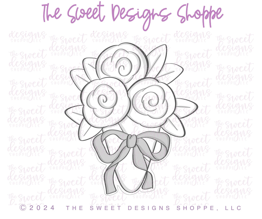 Cookie Cutters - Coquette Bouquet - Cookie Cutter - The Sweet Designs Shoppe - - ALL, Cookie Cutter, Flower, Flowers, Leaves and Flowers, new, Promocode, STL, Trees Leaves and Flowers, valentine, Valentines, Wedding