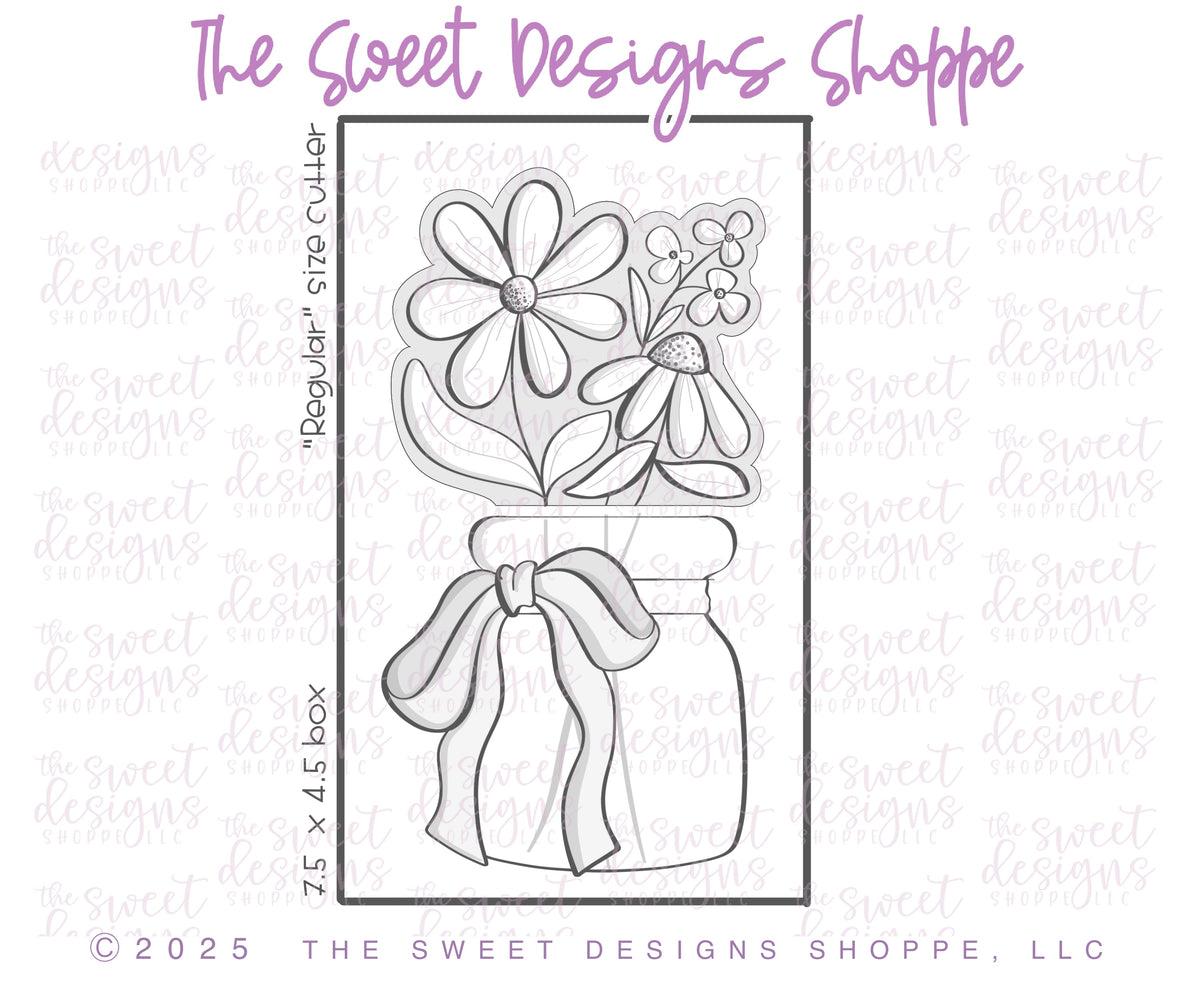 Cookie Cutters - Coquette Bouquet & Jar Set - Set of 2 - Cookie Cutters - The Sweet Designs Shoppe - TSDS - - ALL,Birthday,Cookie Cutter,MOM,mother,mothers,Mothers Day,Nurse,Nurse Appreciation,Promocode,regular sets,set,sets,STL,Teacher,Teacher Appreciation,Wedding,Wedding Favors