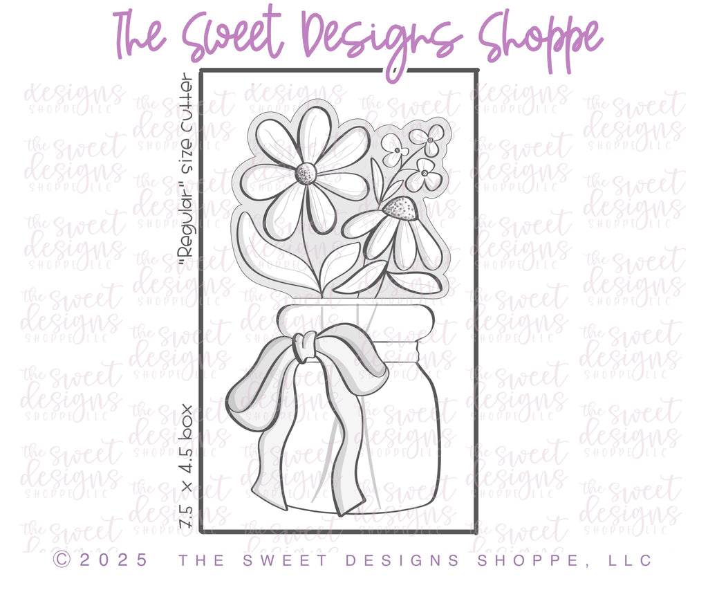 Cookie Cutters - Coquette Bouquet & Jar Set - Set of 2 - Cookie Cutters - The Sweet Designs Shoppe - TSDS - - ALL,Birthday,Cookie Cutter,MOM,mother,mothers,Mothers Day,Nurse,Nurse Appreciation,Promocode,regular sets,set,sets,STL,Teacher,Teacher Appreciation,Wedding