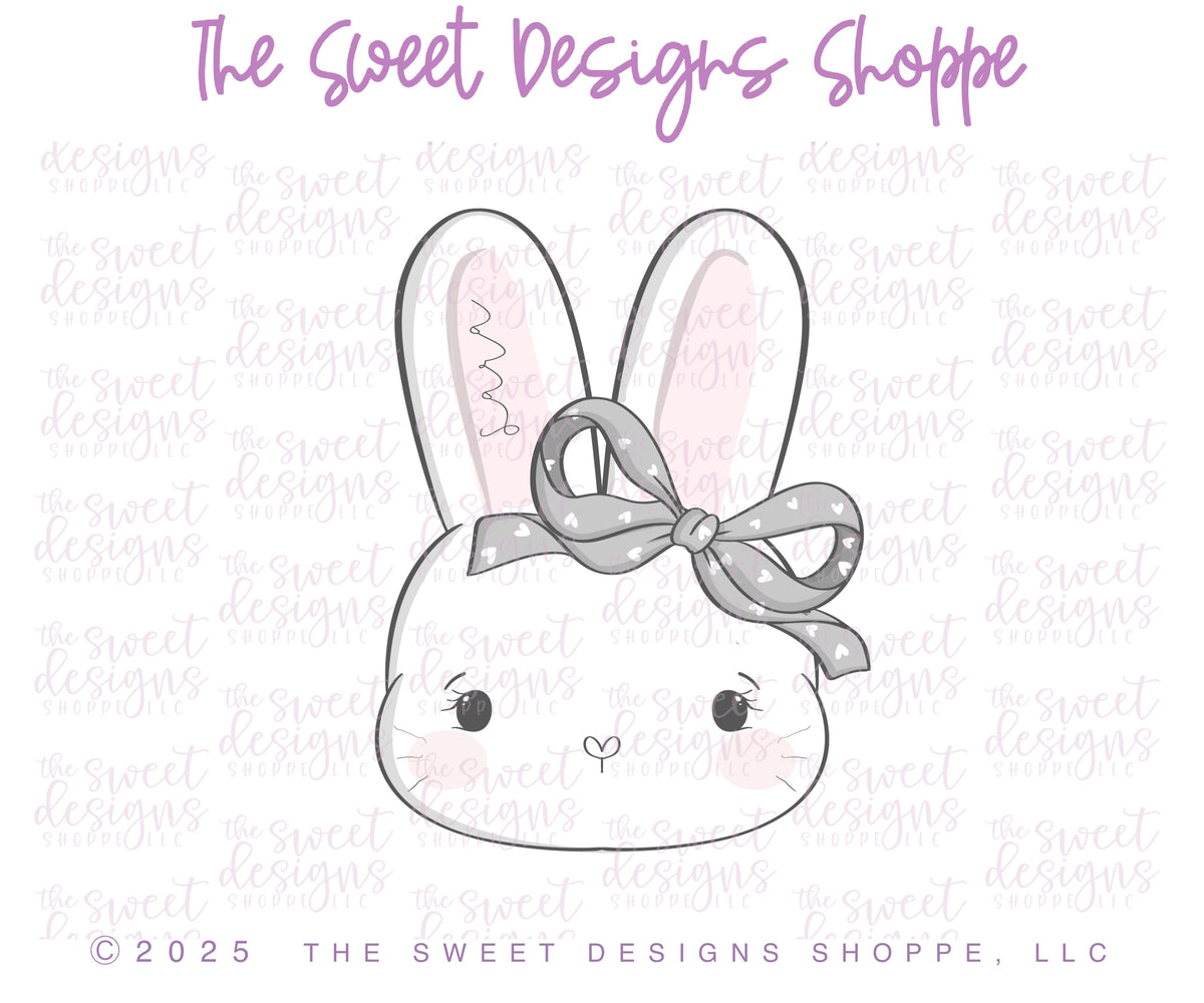 Cookie Cutters - Coquette Bunny Face 2025 - Cookie Cutter - The Sweet Designs Shoppe - TSDS - - ALL,Animal,Animals,Animals and Insects,Bunny,Bunny easter,bunny face,Cookie Cutter,Easter,Easter / Spring,pet,pets,Promocode,STL