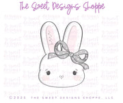 Cookie Cutters - Coquette Bunny Face 2025 - Cookie Cutter - The Sweet Designs Shoppe - TSDS - - ALL,Animal,Animals,Animals and Insects,Bunny,Bunny easter,bunny face,Cookie Cutter,Easter,Easter / Spring,pet,pets,Promocode,STL