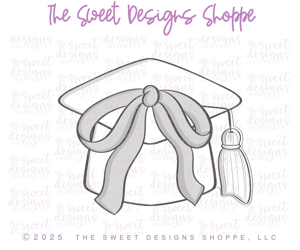 Cookie Cutters - Coquette Cap - Cookie Cutter - The Sweet Designs Shoppe - TSDS - - ALL,award,back to school,Cookie Cutter,diploma,Grad,Graduation,graduations,mothers,Promocode,School,School / Graduation,school supplies,STL