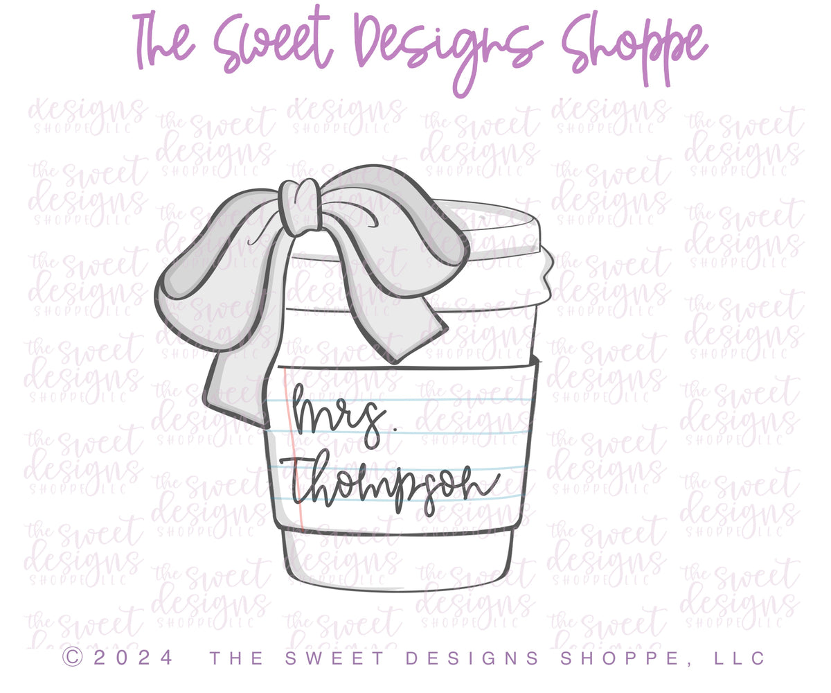 Cookie Cutters - Coquette Coffee - Cookie Cutter - The Sweet Designs Shoppe - TSDS - - ALL,back to school,Coffee,coffee paper cup,Cookie Cutter,Coquette Coffee,coquette coffee paper cup,coquette plastic coffee cup,Fall / Thanksgiving,Misc,Miscelaneous,Miscellaneous,mother,mothers,Mothers Day,Nurse,Nurse Appreciation,Promocode,School,School / Graduation,school supplies,STL,Teacher,Teacher Appreciation,thankts a latte