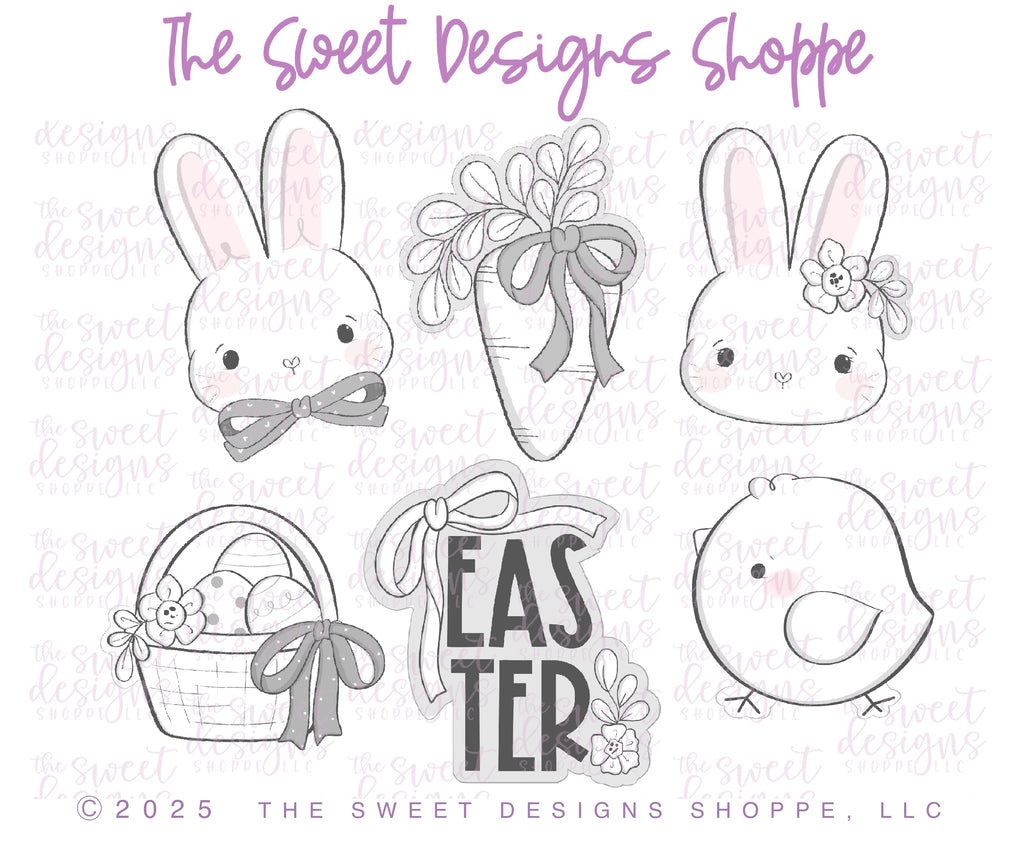 Cookie Cutters - Coquette Easter Set - Set of 6 - Cookie Cutters - The Sweet Designs Shoppe - TSDS - - ALL,Animal,Animals,Cookie Cutter,Easter,Easter / Spring,Promocode,regular sets,set,STL