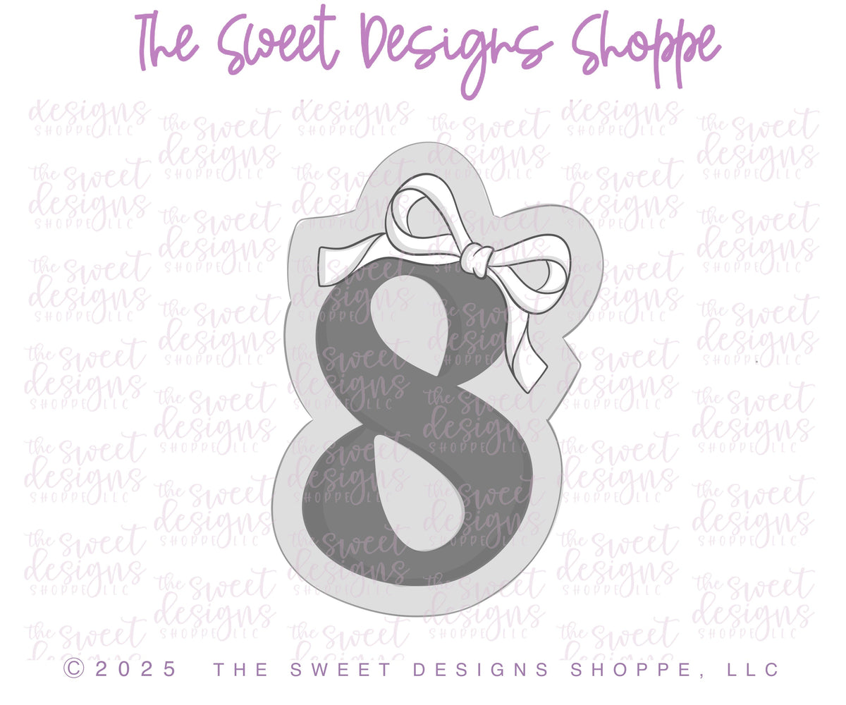 Cookie Cutters - Coquette Eight - Cookie Cutter - The Sweet Designs Shoppe - TSDS - - 8,ALL,Birthday,Cookie Cutter,Font,Fonts,kid,kids,Lettering,letters and numbers,number,numbers,NumberSet,Promocode,Series24,STL,text