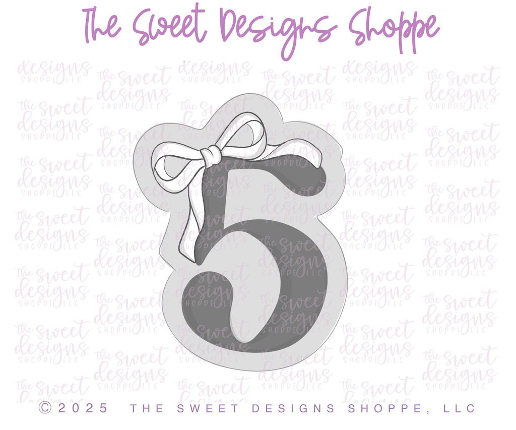 Cookie Cutters - Coquette Five - Cookie Cutter - The Sweet Designs Shoppe - TSDS - - 5,ALL,Birthday,Cookie Cutter,Font,Fonts,kid,kids,Lettering,letters and numbers,number,numbers,NumberSet,Promocode,Series24,STL,text