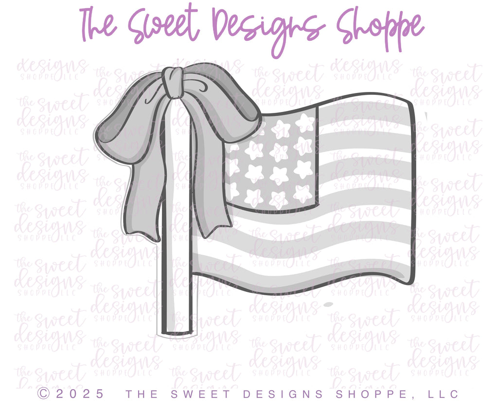 Cookie Cutters - Coquette Flag - Cookie Cutter - The Sweet Designs Shoppe - TSDS - - 4th,4th July,4th of July,ALL,back to school,Cookie Cutter,Patriotic,Promocode,School,School / Graduation,STL,Summer,USA