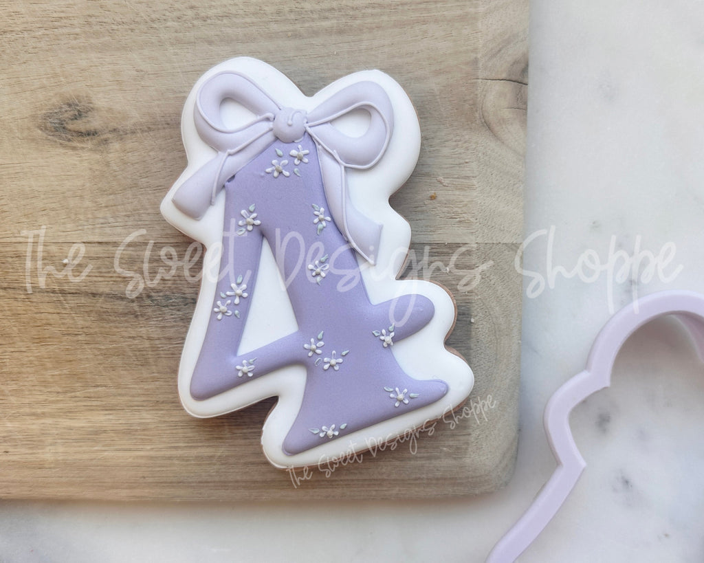 Cookie Cutters - Coquette Four - Cookie Cutter - The Sweet Designs Shoppe - - 4, ALL, Birthday, Cookie Cutter, Font, Fonts, kid, kids, Lettering, letters and numbers, new, number, numbers, NumberSet, Promocode, Series24, STL, text