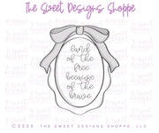 Cookie Cutters - Coquette Freedom Plaque - Cookie Cutter - The Sweet Designs Shoppe - TSDS - - 4th,4th July,4th of July,ALL,Cookie Cutter,freedom,Girly,oval,Patriotic,Patriotric,Plaque,Plaques,PLAQUES HANDLETTERING,Promocode,STL,Summer,Wedding,Wedding Favors