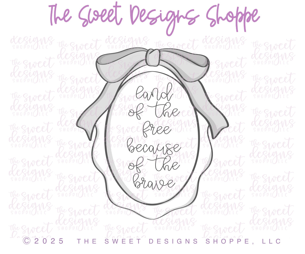 Cookie Cutters - Coquette Freedom Plaque - Cookie Cutter - The Sweet Designs Shoppe - TSDS - - 4th,4th July,4th of July,ALL,Cookie Cutter,Girly,Patriotic,Plaque,Plaques,PLAQUES HANDLETTERING,Promocode,STL,Summer,Wedding