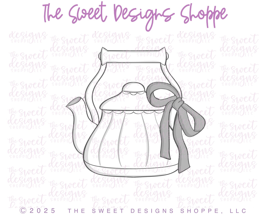 Cookie Cutters - Coquette Kettle - Cookie Cutter - The Sweet Designs Shoppe - TSDS - - ALL,Bridal,Bridal Shower,Cookie Cutter,Coquette,Easter,Easter / Spring,Food & Beverages,Food and Beverage,Promocode,STL,tea