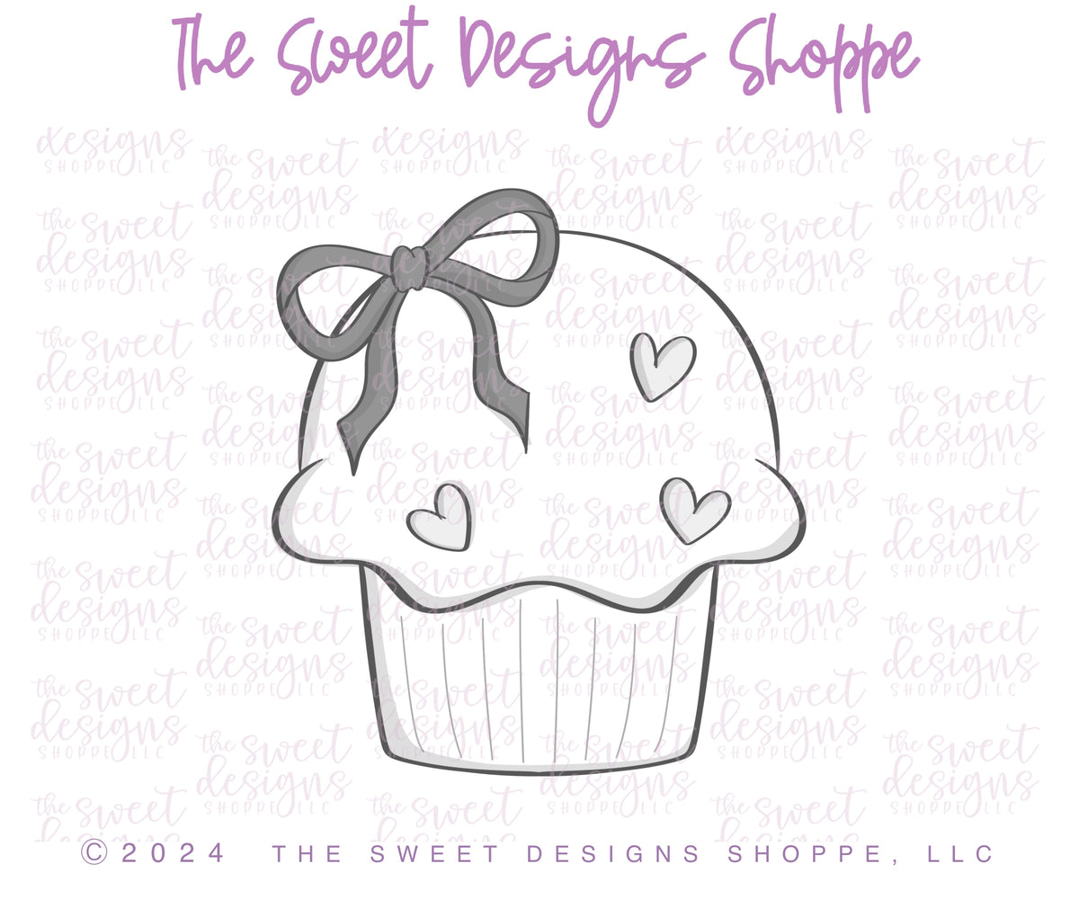 Cookie Cutters - Coquette Muffin - Cookie Cutter - The Sweet Designs Shoppe - TSDS - - ALL,Cookie Cutter,coquette muffin,Food,Love,muffins,Promocode,STL,Sweet,valenteine,valentine,Valentine's,Valentines 2026