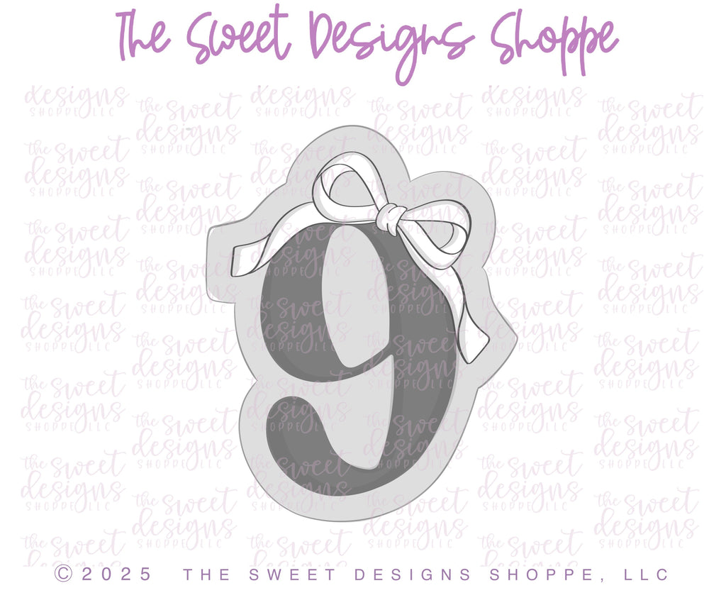 Cookie Cutters - Coquette Nine - Cookie Cutter - The Sweet Designs Shoppe - - 9, ALL, Birthday, Cookie Cutter, Font, Fonts, kid, kids, Lettering, letters and numbers, new, number, numbers, NumberSet, Promocode, Series24, STL, text