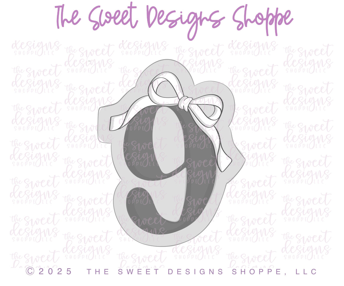 Cookie Cutters - Coquette Nine - Cookie Cutter - The Sweet Designs Shoppe - TSDS - - 9,ALL,Birthday,Cookie Cutter,Font,Fonts,kid,kids,Lettering,letters and numbers,number,numbers,NumberSet,Promocode,Series24,STL,text