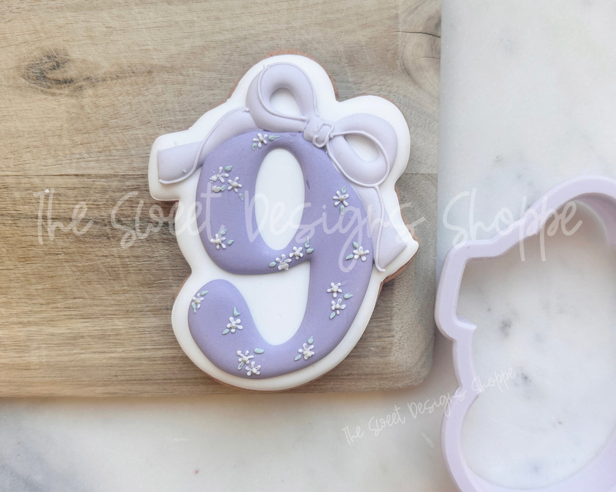 Cookie Cutters - Coquette Nine - Cookie Cutter - The Sweet Designs Shoppe - TSDS - - 9,ALL,Birthday,Cookie Cutter,Font,Fonts,kid,kids,Lettering,letters and numbers,number,numbers,NumberSet,Promocode,Series24,STL,text