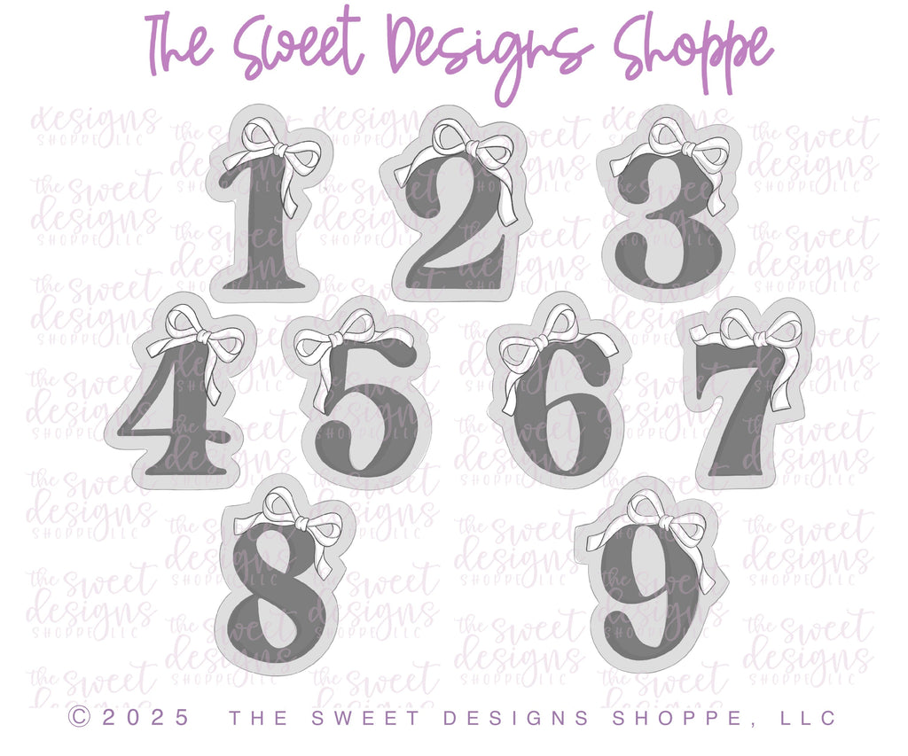 Cookie Cutters - Coquette Numbers Set - Set of 9 - Cookie Cutters - The Sweet Designs Shoppe - TSDS - - 1,2,3,4,5,6,7,8,9,ALL,Birthday,Cookie Cutter,Customize,Font,Fonts,lettering,number,numbers,numberset,Promocode,regular sets,school,set,STL,text,valentine,Valentines,Wedding